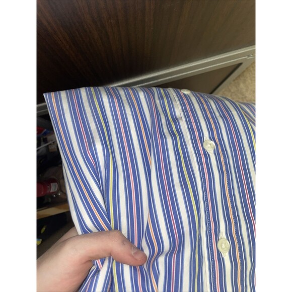 VTG Brooks Brothers Shirt Mens Large L Blue Stripes Country Club Made in USA - Picture 13 of 13